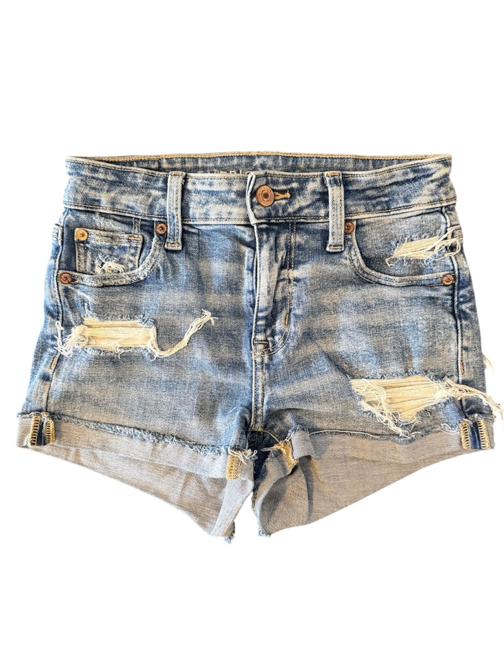 American Eagle Hi Rise Shortie Jean Shorts